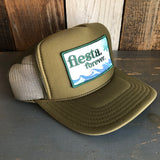 Hermosa Beach FIESTA FOREVER High Crown Trucker Hat - Olive