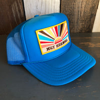 Hermosa Beach MUY HERMOSA High Crown Trucker Hat - Turquoise Blue