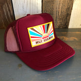 Hermosa Beach MUY HERMOSA High Crown Trucker Hat - Burgundy Maroon