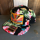 Hermosa Beach MUY HERMOSA Hawaiian Pattern 6 Panel Mid Profile Snapback Hat - A ‘o ia (Flat Brim)