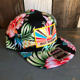Hermosa Beach MUY HERMOSA Hawaiian Pattern 6 Panel Mid Profile Snapback Hat - A ‘o ia (Flat Brim)