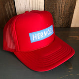 Hermosa Beach BLUE SUPREME HERMOSA High Crown Trucker Hat - Red