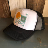 Hermosa Beach LIFEGUARD TOWER Trucker Hat - Black/White/Black