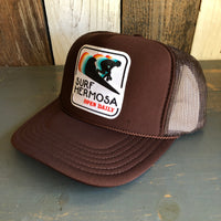 SURF HERMOSA :: OPEN DAILY High Crown Trucker Hat - Brown
