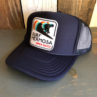 SURF HERMOSA BEACH :: OPEN DAILY High Crown Trucker Hat - Navy
