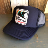SURF HERMOSA BEACH :: OPEN DAILY High Crown Trucker Hat - Navy