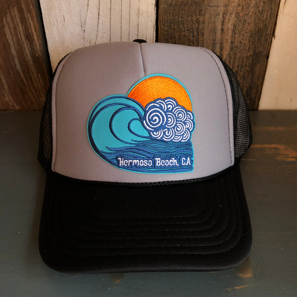 Hermosa Beach TUBULAR Trucker Hat - Black/Grey/Black