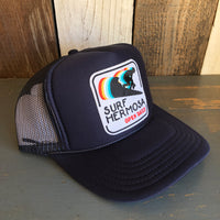 SURF HERMOSA BEACH :: OPEN DAILY High Crown Trucker Hat - Navy