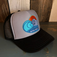 Hermosa Beach TUBULAR Trucker Hat - Black/Grey/Black