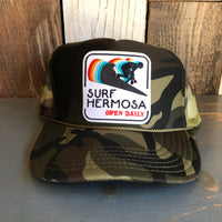 SURF HERMOSA :: OPEN DAILY Trucker Hat - Full Camouflage