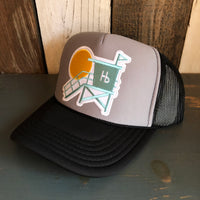 Hermosa Beach LIFEGUARD TOWER Trucker Hat - Black/Grey/Black
