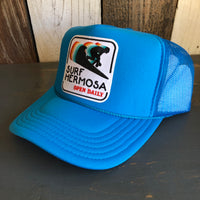 SURF HERMOSA :: OPEN DAILY Trucker Hat - Neon Blue