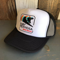 SURF HERMOSA :: OPEN DAILY Trucker Hat - Black/White/Black
