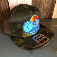 Hermosa Beach TUBULAR Camouflage 6 Panel Mid Profile Mesh Back Snapback Trucker Hat - Dark Green/Brown/Dark Olive Green
