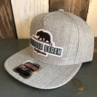 Hermosa Beach SURFING GRIZZLY BEAR 5-Panel Mid Profile Snapback Hat - Grey
