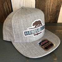 Hermosa Beach SURFING GRIZZLY BEAR 5-Panel Mid Profile Snapback Hat - Grey