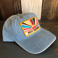 Hermosa Beach MUY HERMOSA 6 Panel Low Profile Style Dad Hat - Light Blue Denim