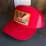 Hermosa Beach MUY HERMOSA High Crown Trucker Hat - Red