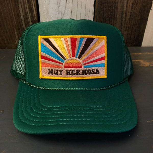 Hermosa Beach MUY HERMOSA High Crown Trucker Hat - Kelly Green