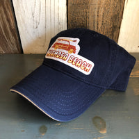 Hermosa Beach WOODIE - 6 Panel Low Profile Style Dad Hat with Velcro Closure - Navy/Navy/Khaki