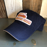 Hermosa Beach WOODIE - 6 Panel Low Profile Style Dad Hat with Velcro Closure - Navy/Navy/Khaki