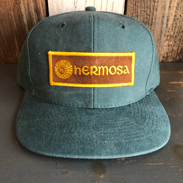 Hermosa Beach AS REAL AS THE STREETS 6 Panel Mid Profile Baseball Cap - Dark Green