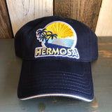 Hermosa Beach FIESTA - 6 Panel Low Profile Style Dad Hat with Velcro Closure - Navy/Navy/Khaki