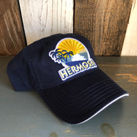 Hermosa Beach FIESTA - 6 Panel Low Profile Style Dad Hat with Velcro Closure - Navy/Navy/Khaki