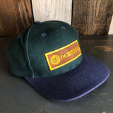 Hermosa Beach AS REAL AS THE STREETS - 6 Panel Low Profile Baseball Cap with Adjustable Strap with Press Buckle - Dark Green/Navy