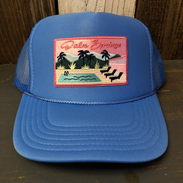 PALM SPRINGS High Crown Trucker Hat - Col. Blue