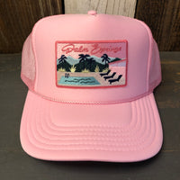 PALM SPRINGS, CALIFORNIA High Crown Trucker Hat - Pink