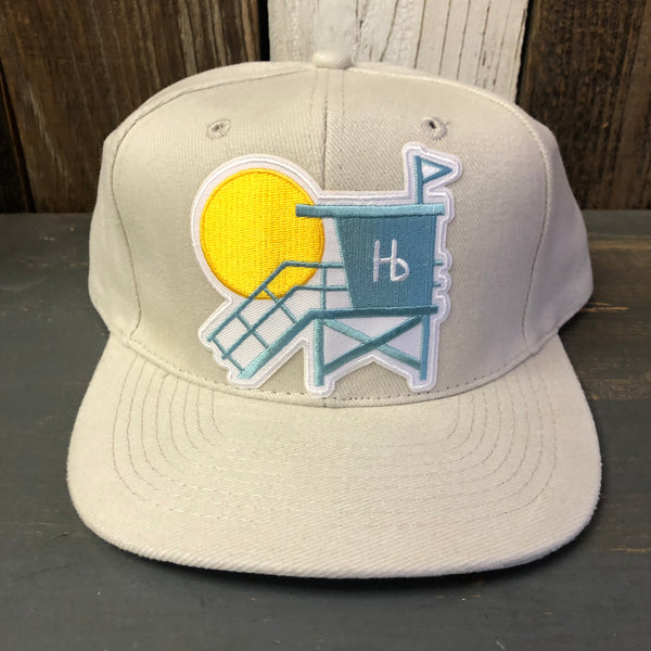 Hermosa Beach LIFEGUARD TOWER 6 Panel Mid Profile Baseball Cap  - Brushed Bull Denim