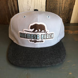 Hermosa Beach SURFING GRIZZLY BEAR 6 Panel Mid Profile Baseball Cap - Brushed Bull Denim