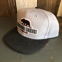 Hermosa Beach SURFING GRIZZLY BEAR 6 Panel Mid Profile Baseball Cap - Brushed Bull Denim