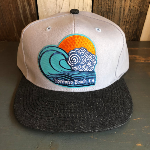 Hermosa Beach TUBULAR 6 Panel Mid Profile Baseball Cap - Brushed Bull Denim