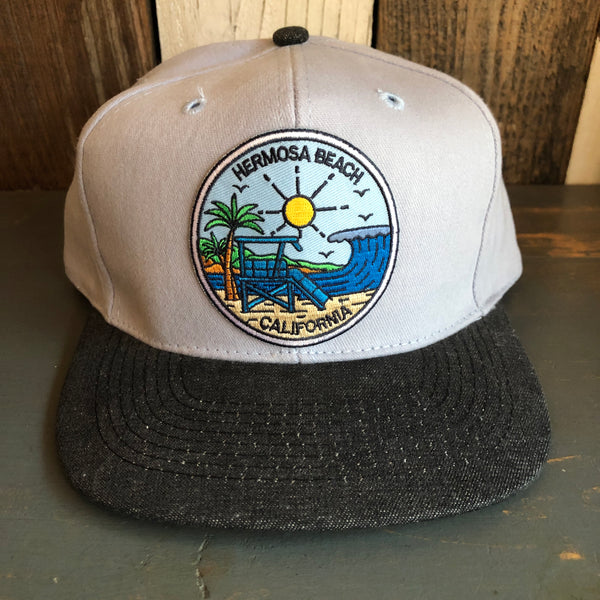 Hermosa Beach SHOREFRONT 6 Panel Mid Profile Baseball Cap - Brushed Bull Denim