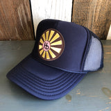 Hermosa Beach SUNBEAMS High Crown Trucker Hat - Navy