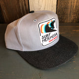 SURF HERMOSA :: OPEN DAILY 6 Panel Mid Profile Baseball Cap - Brushed Bull Denim