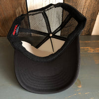 Hermosa Beach HERMOSA AVE Mid Crown Trucker Hat - Black