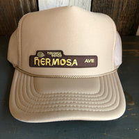 Hermosa Beach HERMOSA AVE High Crown Trucker Hat (Khaki)