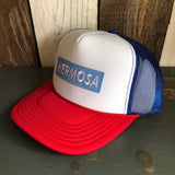 Hermosa Beach BLUE SUPREME HERMOSA Trucker Hat (Red/White/Royal Blue)