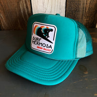 SURF HERMOSA :: OPEN DAILY High Crown Trucker Hat - Jade Green