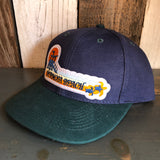 Hermosa Beach GOLDEN HOUR - 6 Panel Low Profile Baseball Cap with Adjustable Strap with Press Buckle - Navy/Dark Green