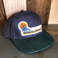 Hermosa Beach GOLDEN HOUR - 6 Panel Low Profile Baseball Cap with Adjustable Strap with Press Buckle - Navy/Dark Green