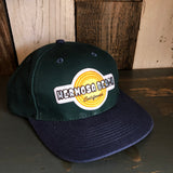 Hermosa Beach HIGH HEAT - 6 Panel Low Profile Baseball Cap with Adjustable Strap with Press Buckle - Dark Green/Navy