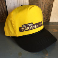 Hermosa Beach HERMOSA AVE 5 Panel High Crown Baseball Cap - Black/Yellow
