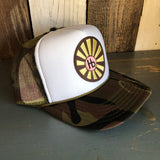Hermosa Beach SUNBEAMS Trucker Hat - CAMOUFLAGE Khaki/Brown/Light Olive/White Green/White