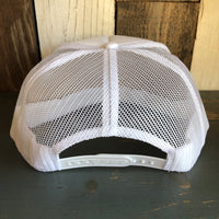Hermosa Beach SUNBEAMS Trucker Hat - White (Flat Brim)