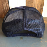 Hermosa Beach LIFEGUARD TOWER Trucker Hat - Navy Blue (Flat Brim)