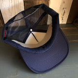 Hermosa Beach FIESTA Trucker Hat - Navy Blue (Flat Brim)